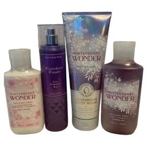 Bath and Body Works WINTERBERRY WONDER 4 Pc Set.